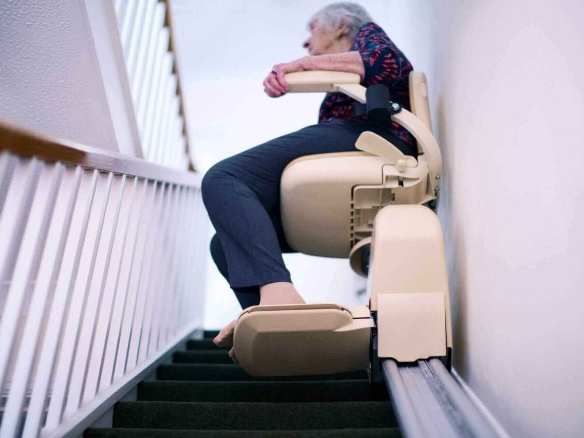 stair lift elders using near stairs