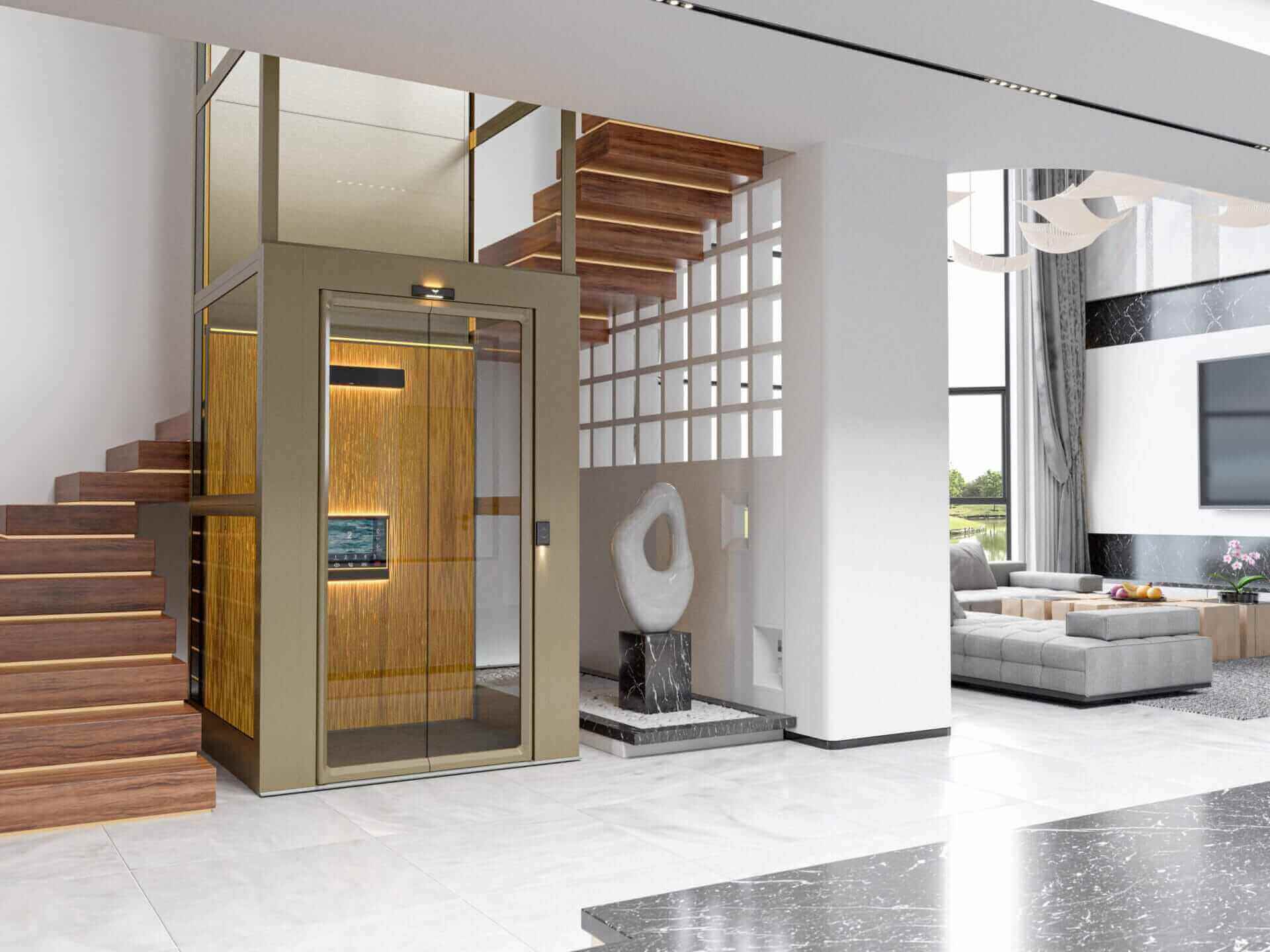 ANTERA Z85 ลิฟท์กระจก ลิฟท์ระบบสกรู ลิฟท์บ้าน ลิฟต์แพลตฟอร์มผนังสูง สุด หรู