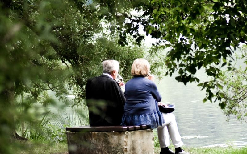 elderly sitting nature