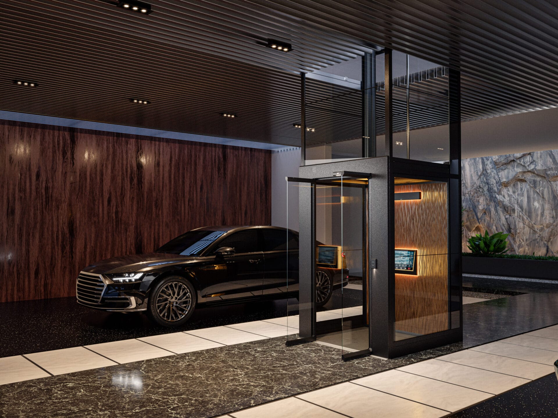 ANTERA Lift Z90 - Full Shaft Lift for Home Lift ลิฟท์ห้องโดยสาร ลิฟท์กระจก สวยหรู ลิฟต์บ้านสวยแบบธรรมชาติไม่เหมือนใคร