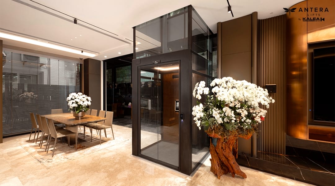 ANTERA Lift เป็นพื้นลิฟท์ Cork สุดหรู